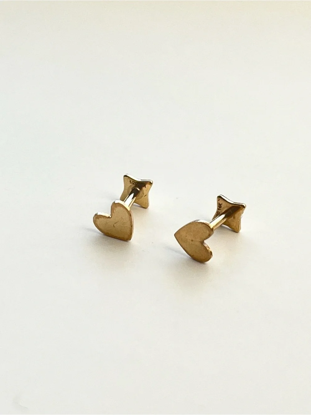14K Gold Filled Heart Stud Earrings - Minimal Women's Jewelry